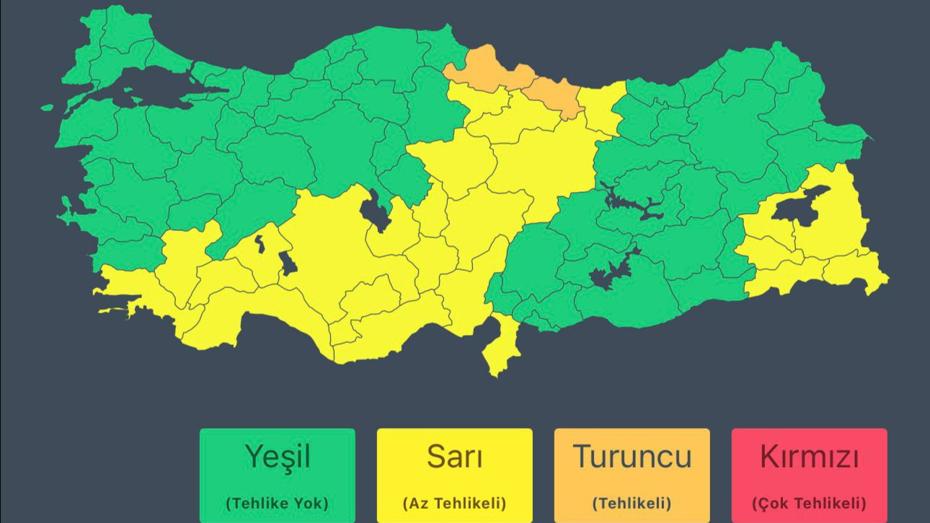 İçişleri Bakanlığı'ndan Kuvvetli Yağış ve Fırtına Uyarısı