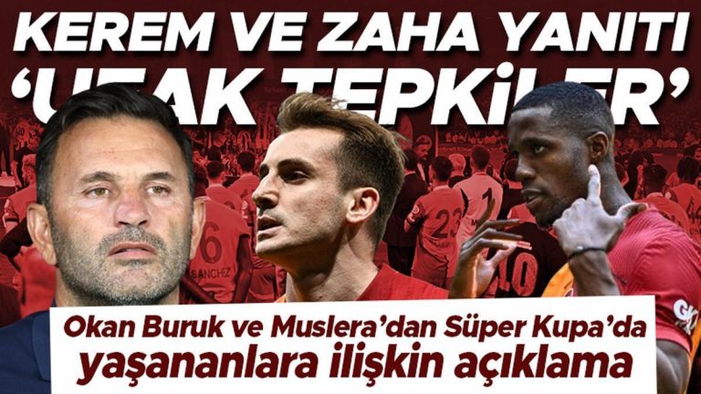 Galatasaraylı Okan Buruk ve Muslera'nın Kerem Aktürkoğlu ve Zaha'ya tepkisi: Ufak tefek tepkiler olabilir