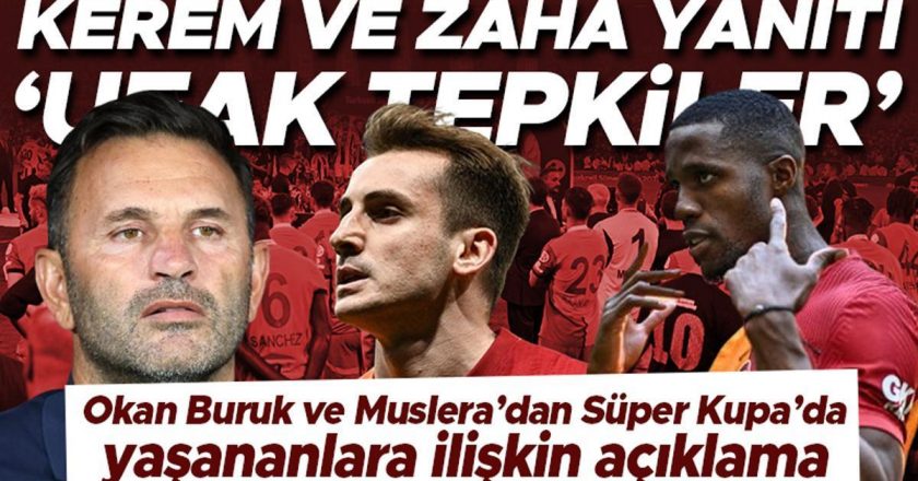 Galatasaraylı Okan Buruk ve Muslera'nın Kerem Aktürkoğlu ve Zaha'ya tepkisi: Ufak tefek tepkiler olabilir