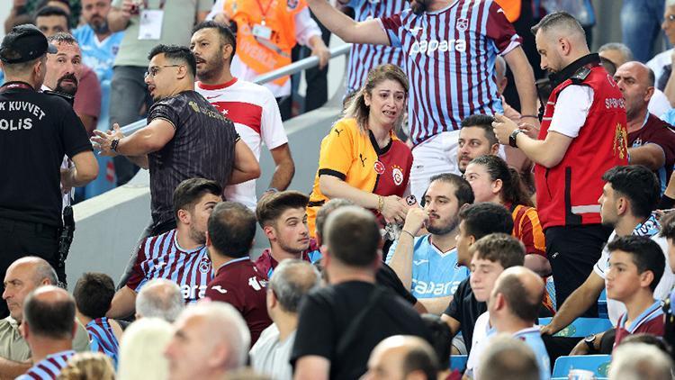 Trabzon'da gergin anlar! Galatasaray forması giyen seyirciler elendi