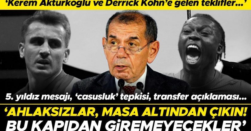 Galatasaray Başkanı Dursun Özbek'ten sert sözler ve transfer açıklaması: Ahlaksızlar, çıkın masanın altından | Kerem Aktürkoğlu ve Derrick Köhn'e teklifler…