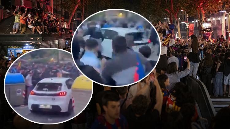 La Liga’da Şampiyon Barselona! Şampiyona kutlamaları sırasında kalabalığa dalmış bir araç: 13 yaralı