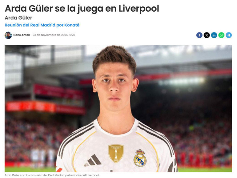 Arda Güler için yazdılar: Real Madrid efsanesi olabilir, Liverpool'a karşı harika bir maç çıkarması lazım