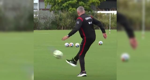 TFF Başkanı Hacıosmanoğlu’nun top oynadığı anlar böyle görüntülendi 🎥